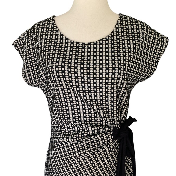 Anthropologie Saturday Sunday Isabel Polka Dot Print Faux Wrap Bow Dress - S - Picture 3 of 13
